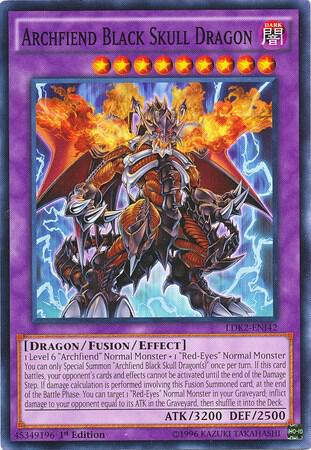 Archfiend Black Skull Dragon LDK2-ENJ42 card from Legendary Decks II