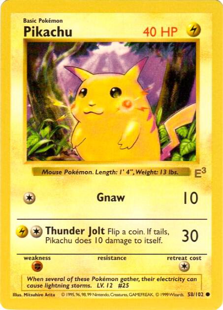 Pikachu - 58/102 (E3 Stamped with Red Cheeks) 058/102 card from Miscellaneous Cards & Products