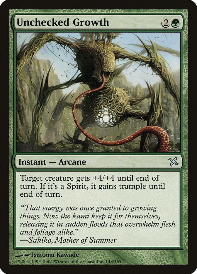 Unchecked Growth 148 card from Betrayers of Kamigawa
