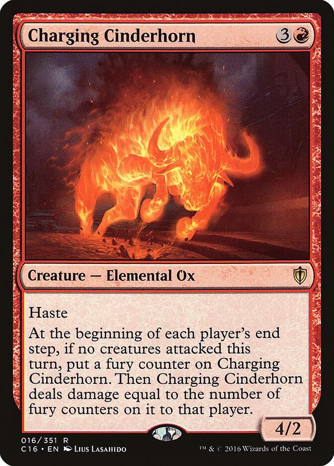 Charging Cinderhorn 16 card from Commander 2016
