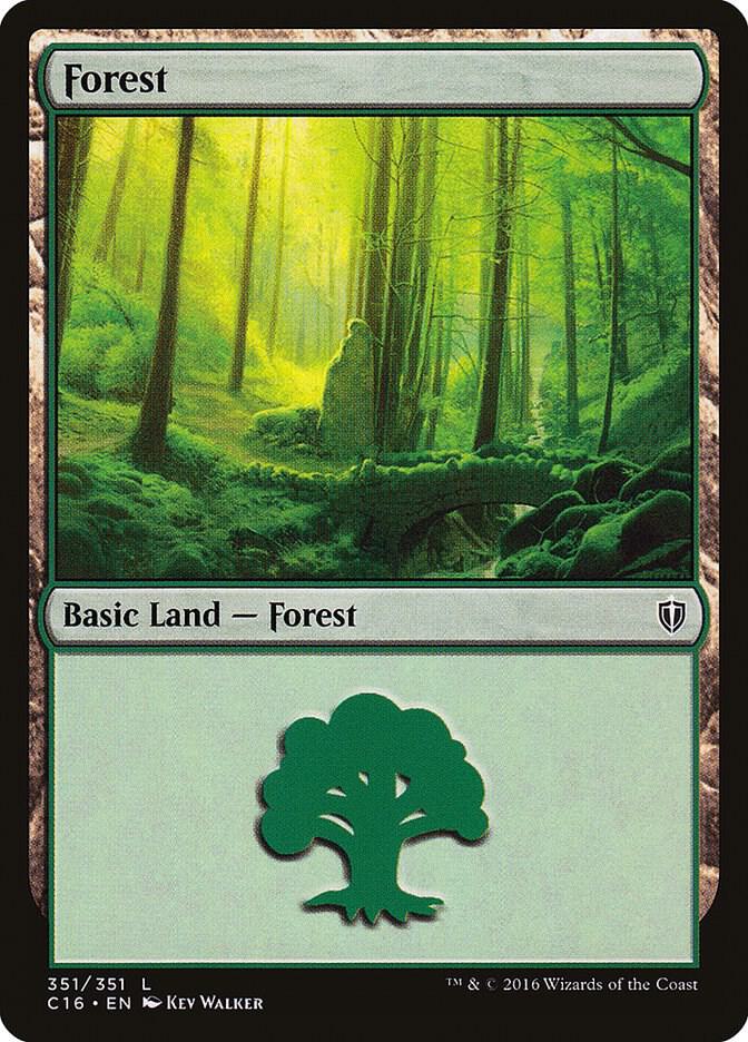 Forest 351 card from Commander 2016