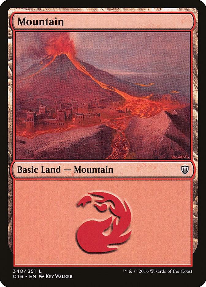 Mountain 348 card from Commander 2016