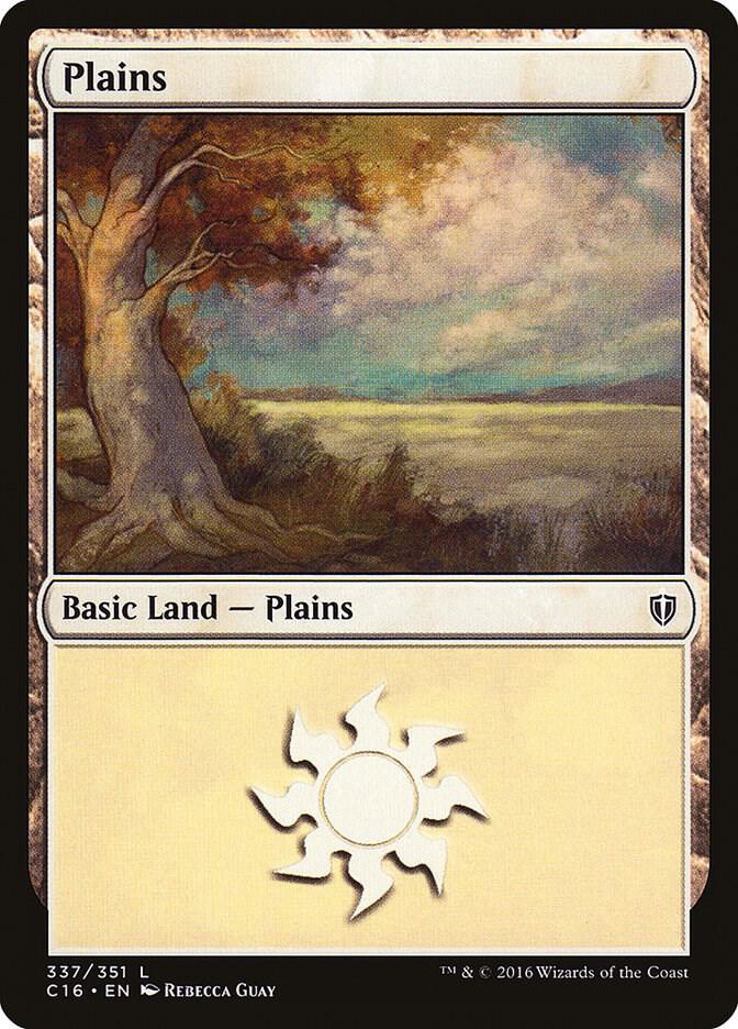Plains 337 card from Commander 2016