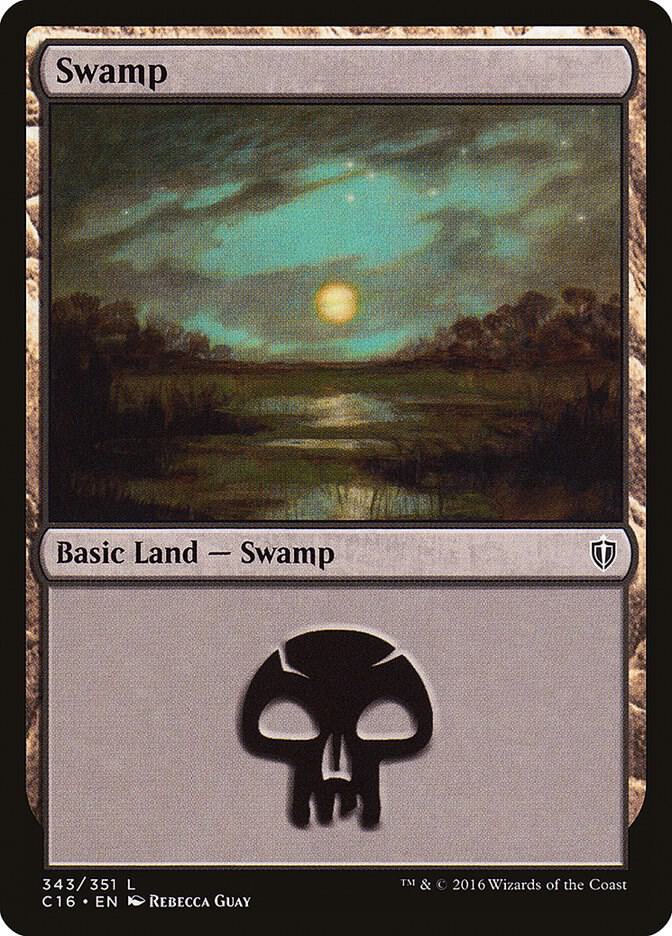 Swamp 343 card from Commander 2016