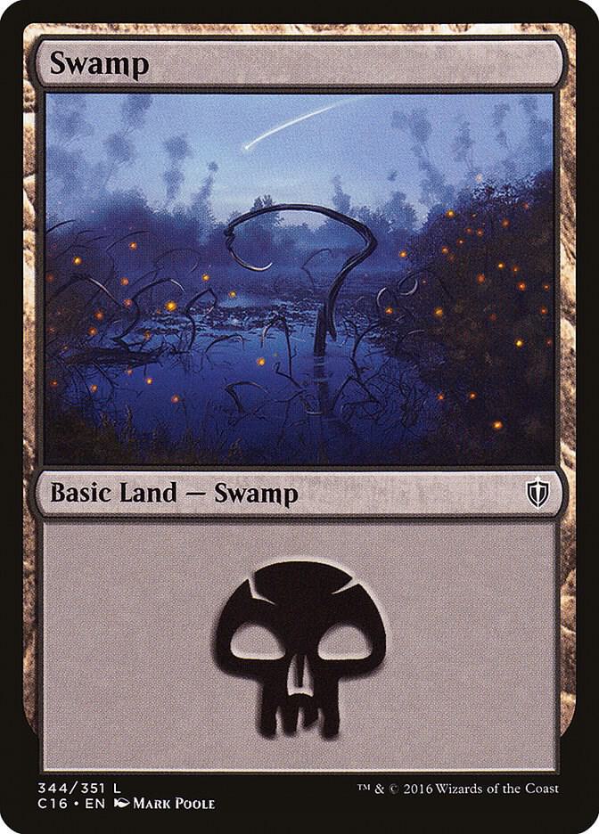 Swamp 344 card from Commander 2016