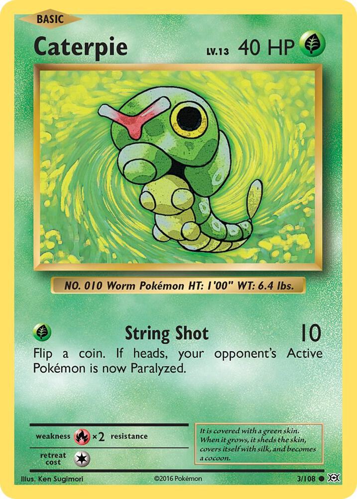 Caterpie 3/108 card from XY - Evolutions