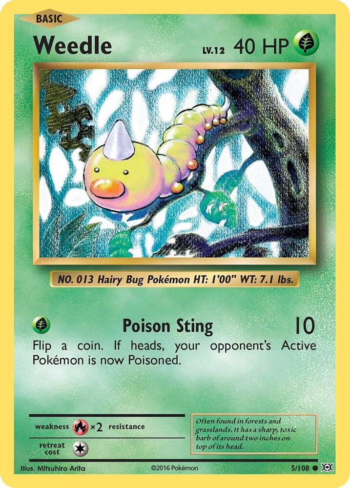 Weedle 5/108 card from XY - Evolutions