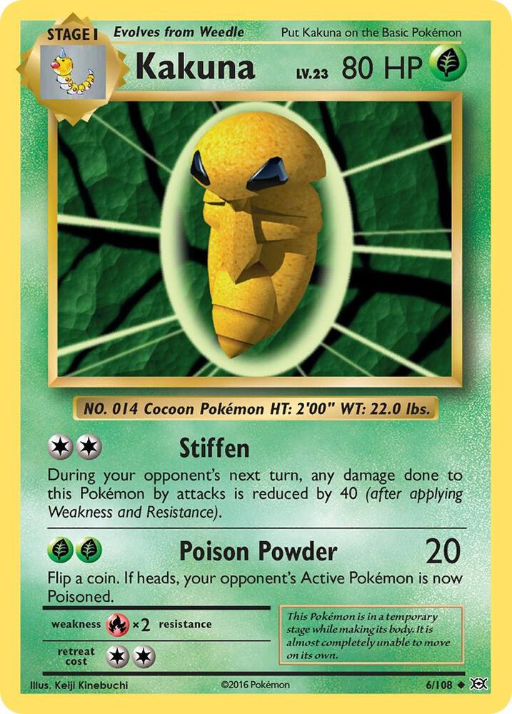 Kakuna 6/108 card from XY - Evolutions