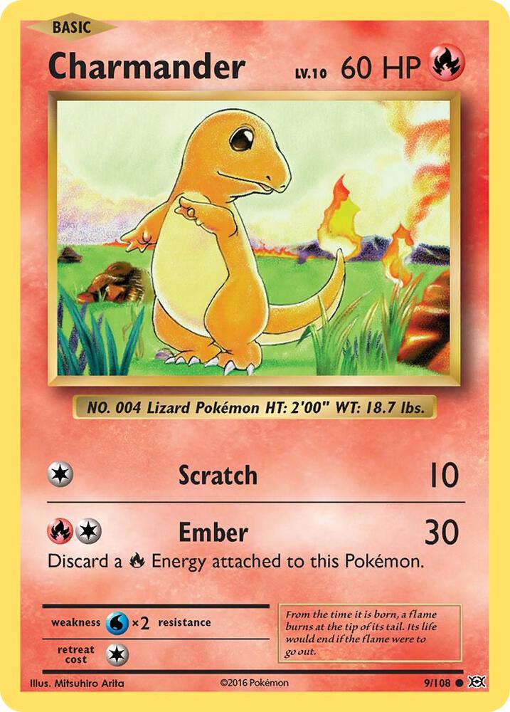 Charmander 9/108 card from XY - Evolutions