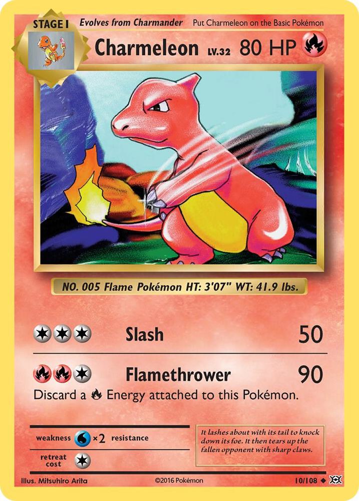 Charmeleon 10/108 card from XY - Evolutions