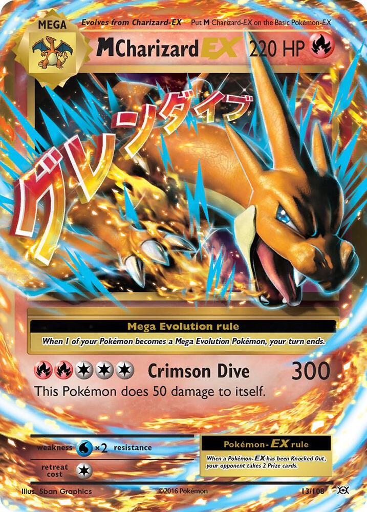 M Charizard EX 13/108 card from XY - Evolutions