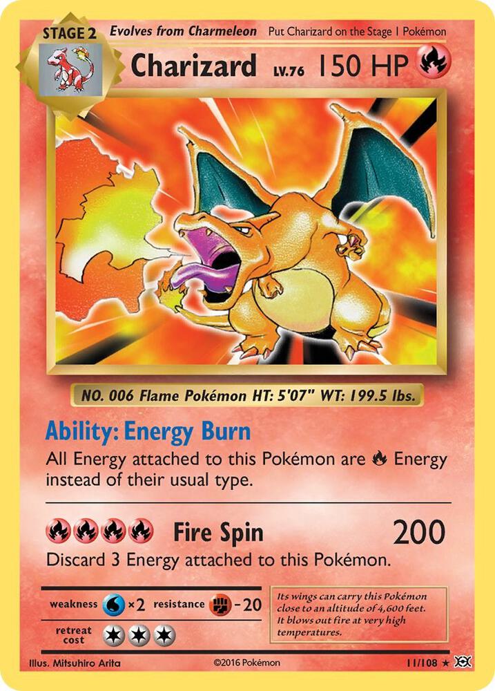 Charizard 11/108 card from XY - Evolutions