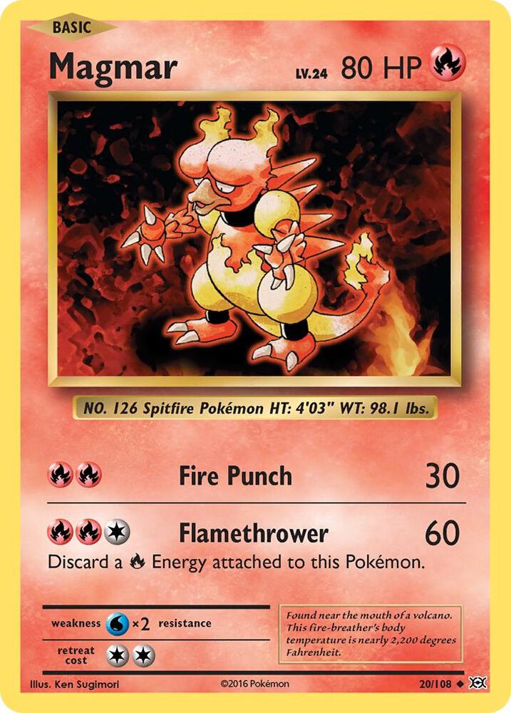 Magmar 20/108 card from XY - Evolutions