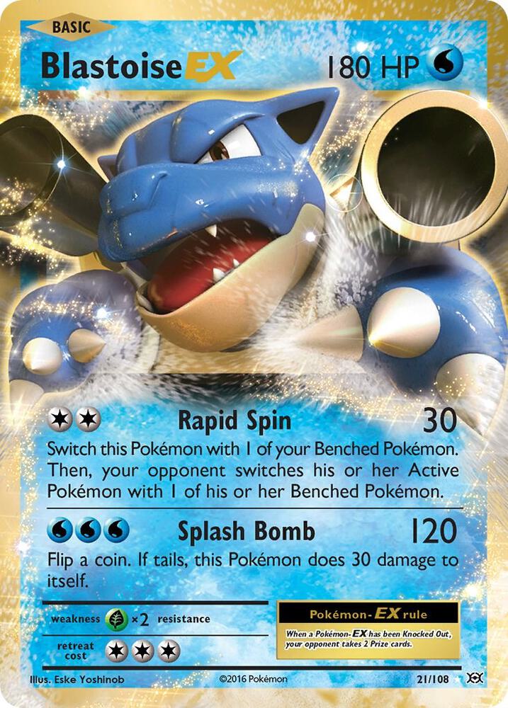 Blastoise EX 21/108 card from XY - Evolutions