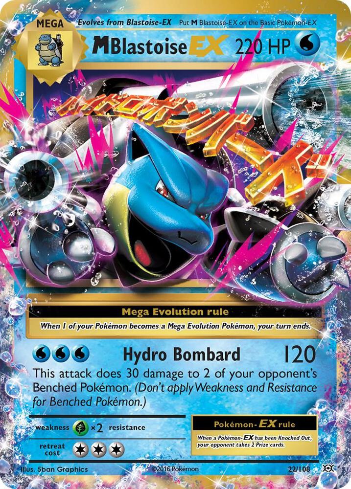 M Blastoise EX 22/108 card from XY - Evolutions