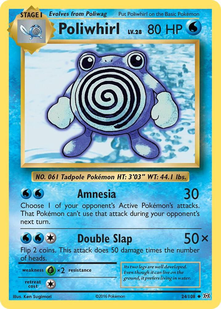 Poliwhirl 24/108 card from XY - Evolutions