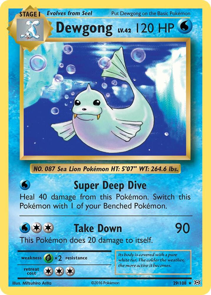 Dewgong 29/108 card from XY - Evolutions