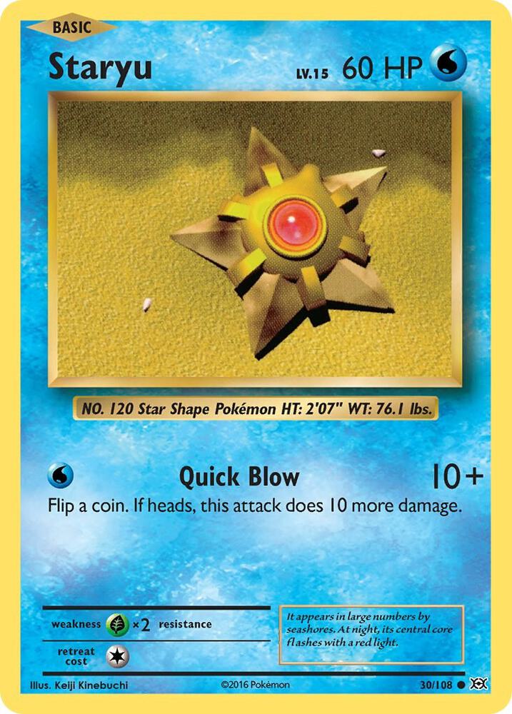 Staryu 30/108 card from XY - Evolutions