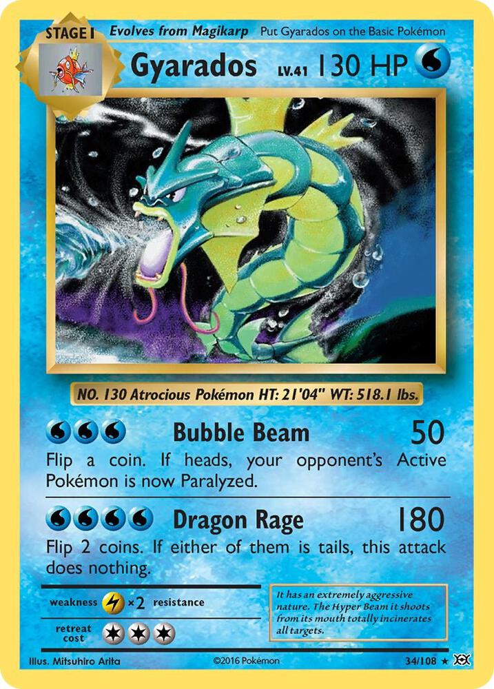 Gyarados 34/108 card from XY - Evolutions