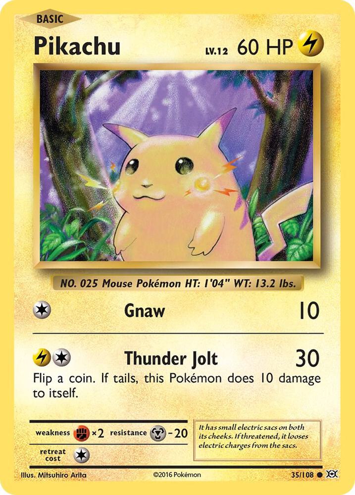 Pikachu 35/108 card from XY - Evolutions