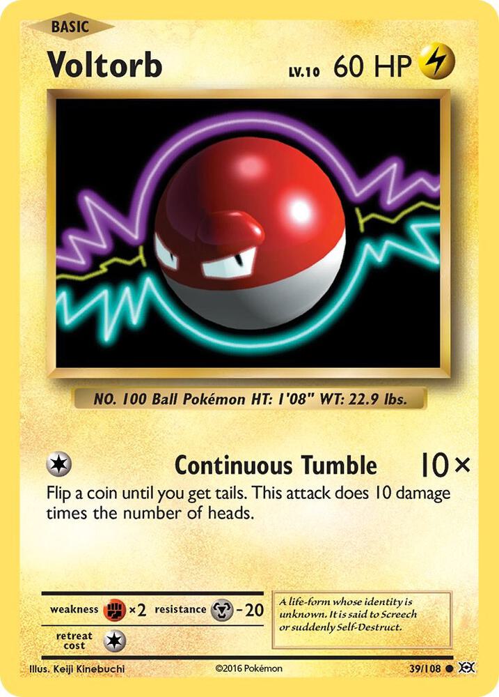 Voltorb 39/108 card from XY - Evolutions