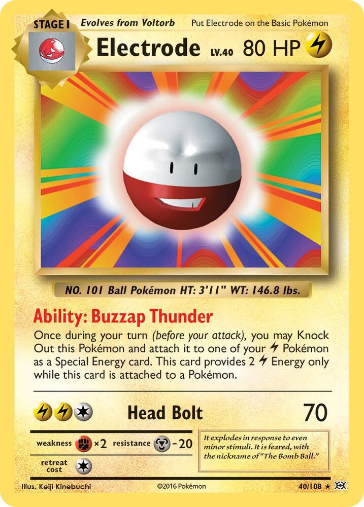 Electrode 40/108 card from XY - Evolutions