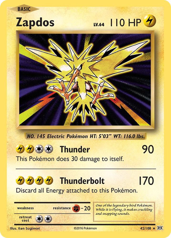 Zapdos 42/108 card from XY - Evolutions