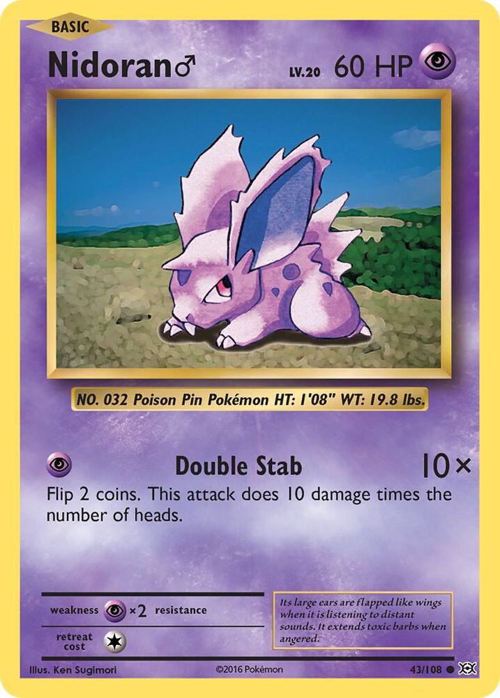 Nidoran M 43/108 card from XY - Evolutions