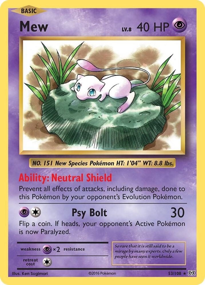 Mew 53/108 card from XY - Evolutions