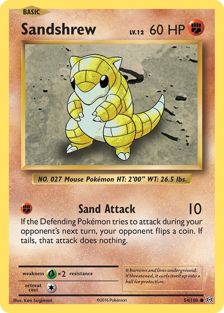 Sandshrew 54/108 card from XY - Evolutions