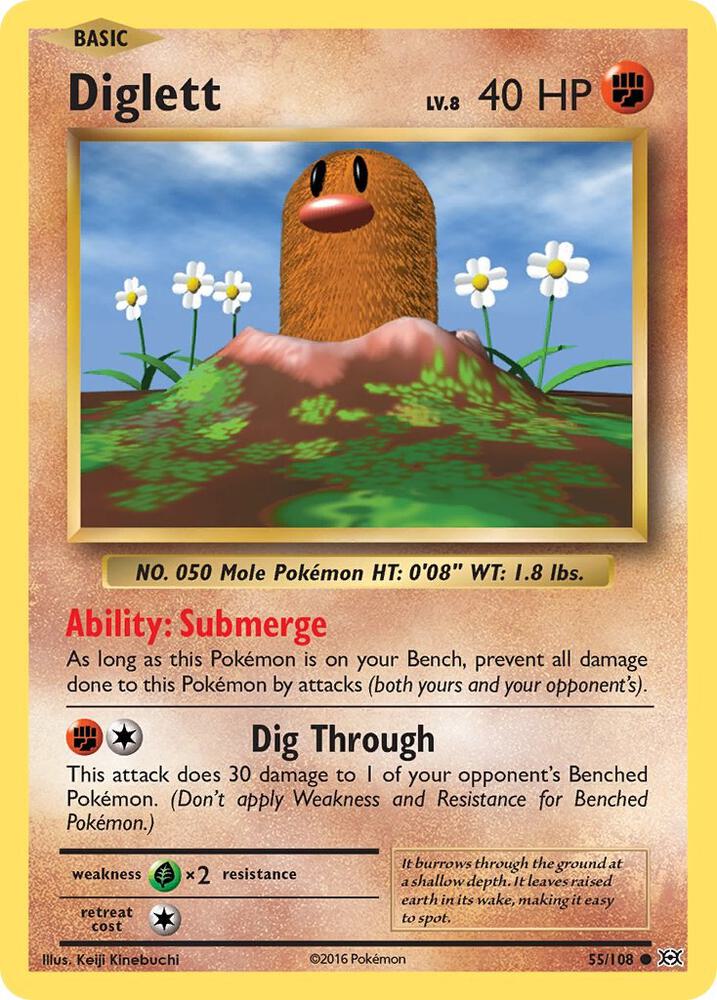 Diglett 55/108 card from XY - Evolutions