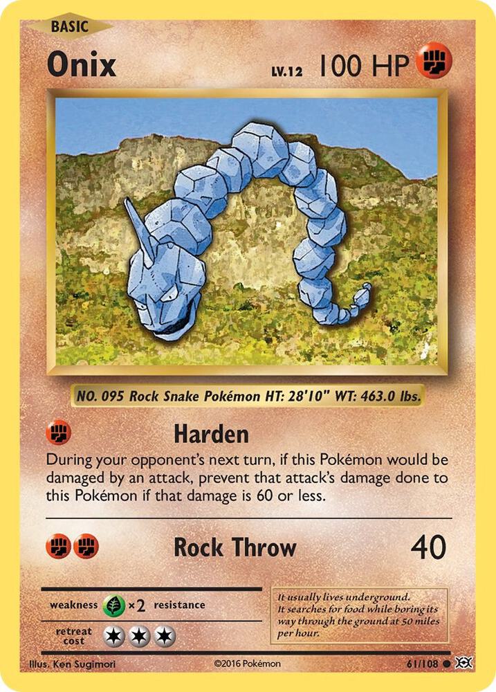 Onix 61/108 card from XY - Evolutions