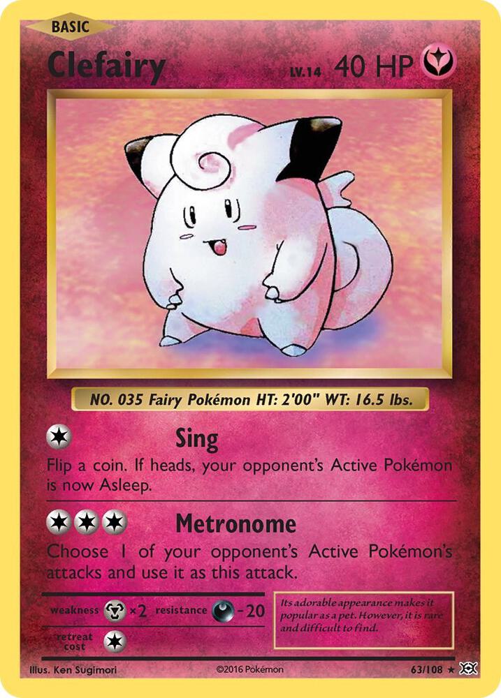 Clefairy 63/108 card from XY - Evolutions