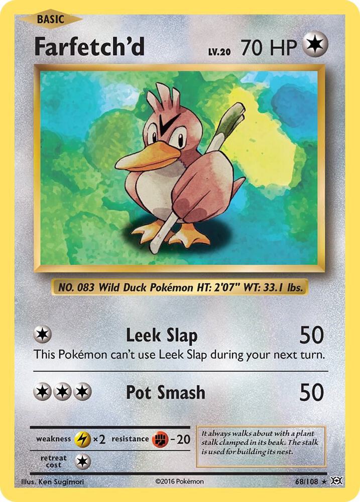 Farfetch'd 68/108 card from XY - Evolutions