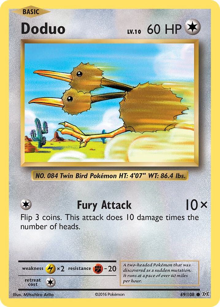 Doduo 69/108 card from XY - Evolutions