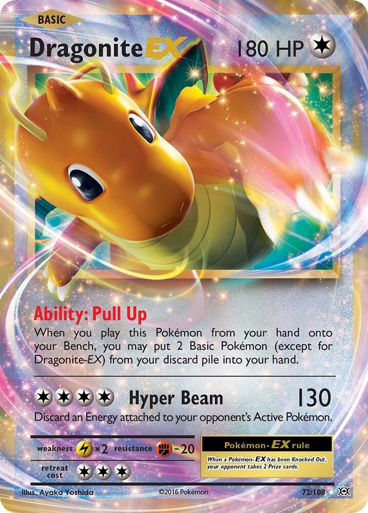 Dragonite EX 72/108 card from XY - Evolutions