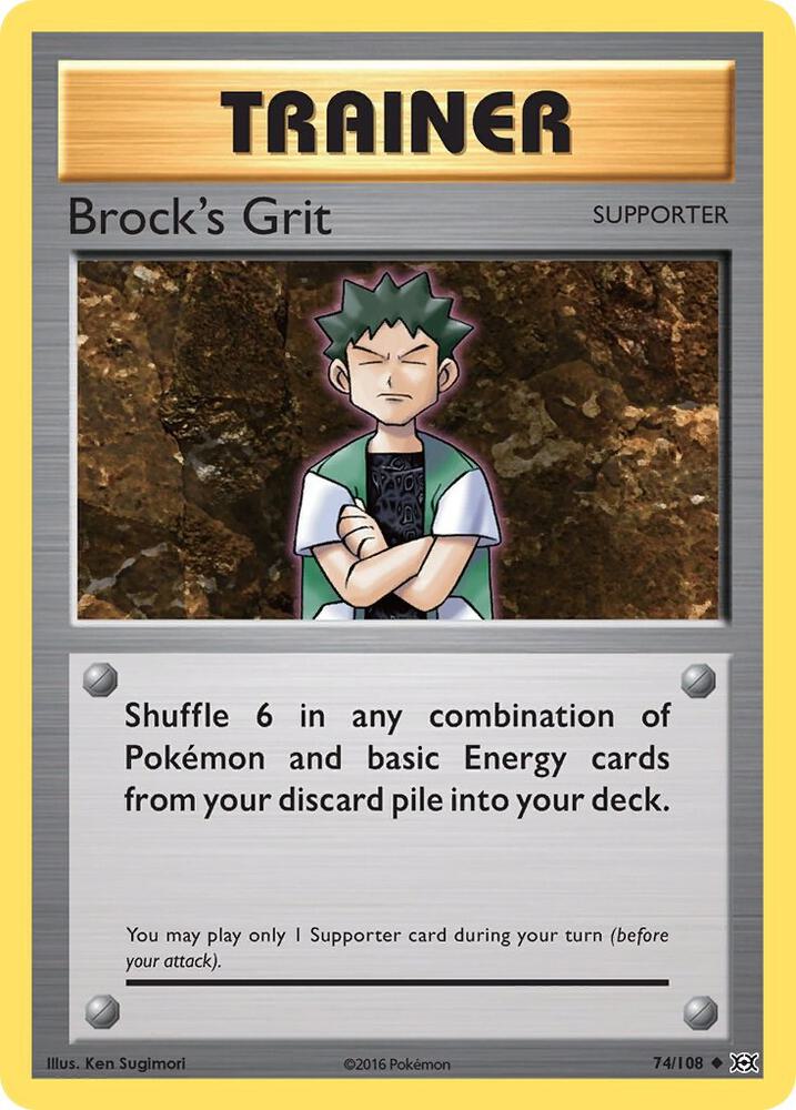 Brock's Grit 74/108 card from XY - Evolutions