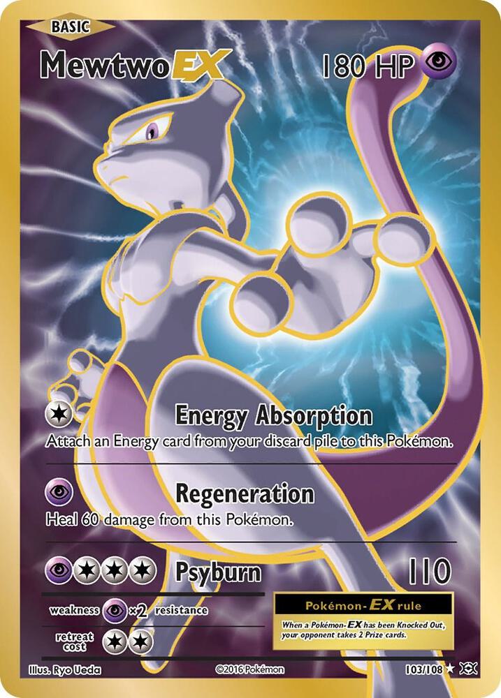Mewtwo EX (Full Art) 103/108 card from XY - Evolutions