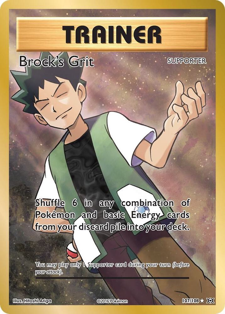 Brock's Grit (Full Art) 107/108 card from XY - Evolutions