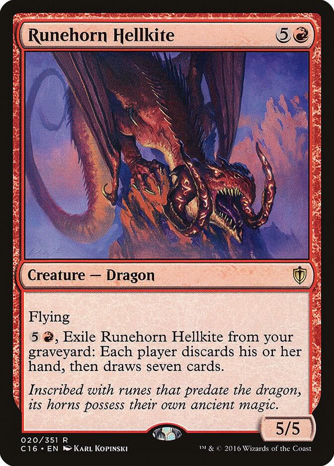 Runehorn Hellkite 20 card from Commander 2016