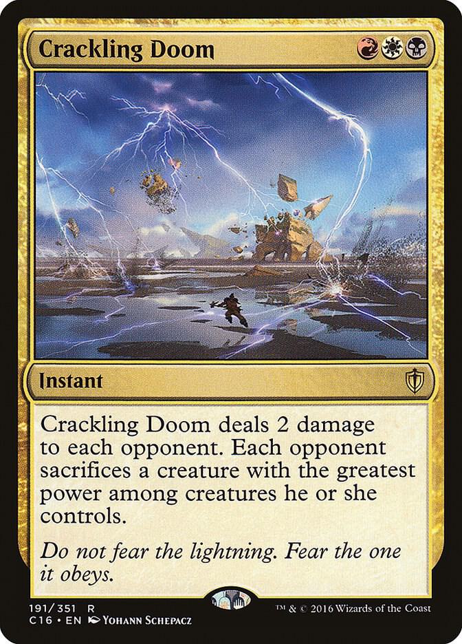 Crackling Doom 191 card from Commander 2016