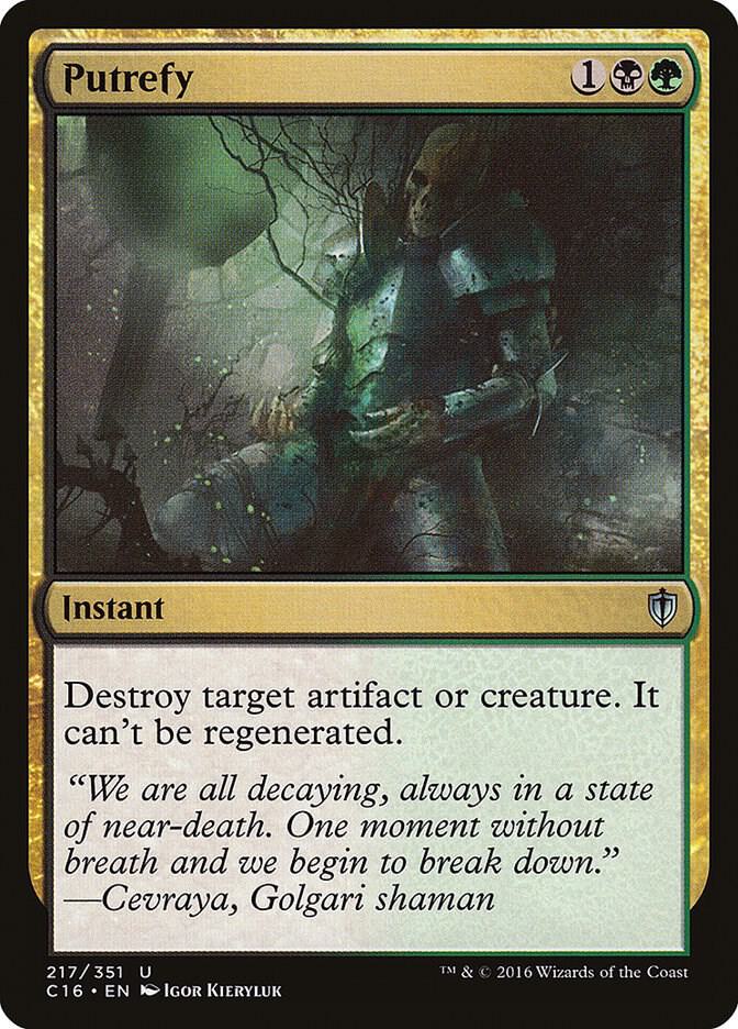 Putrefy 217 card from Commander 2016