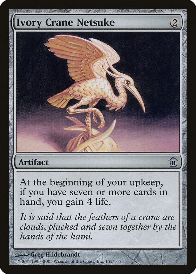 Ivory Crane Netsuke 155 card from Saviors of Kamigawa