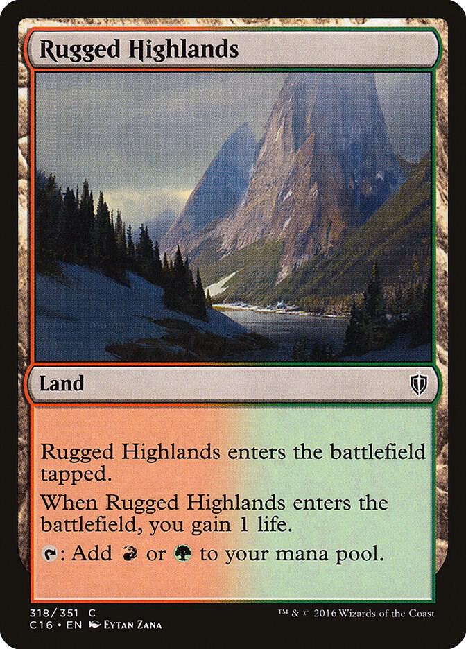 Rugged Highlands 318 card from Commander 2016
