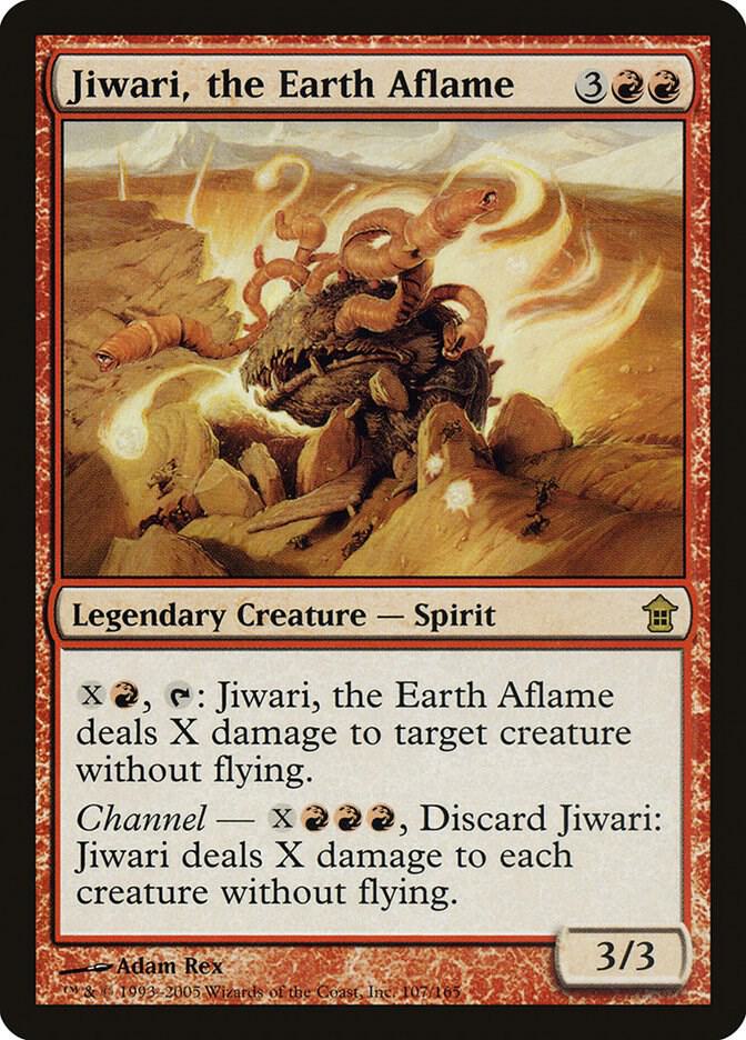 Jiwari, the Earth Aflame 107 card from Saviors of Kamigawa