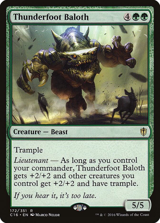 Thunderfoot Baloth 172 card from Commander 2016