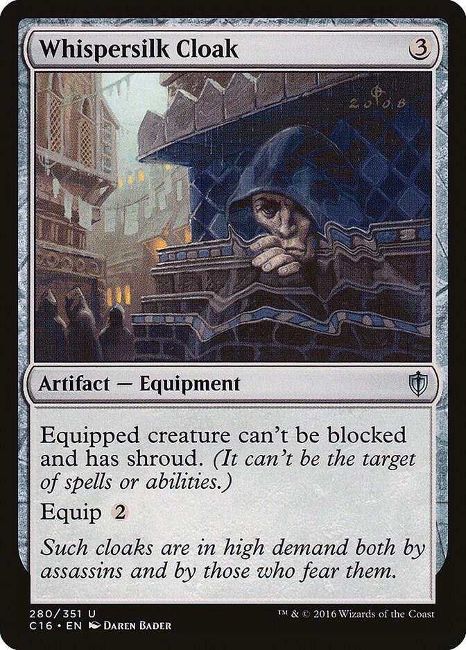 Whispersilk Cloak 280 card from Commander 2016