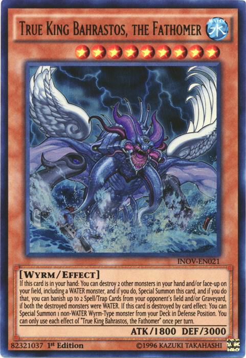 True King Bahrastos, the Fathomer INOV-EN021 card from Invasion: Vengeance