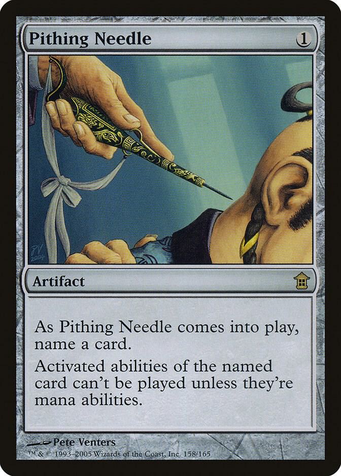 Pithing Needle 158 card from Saviors of Kamigawa