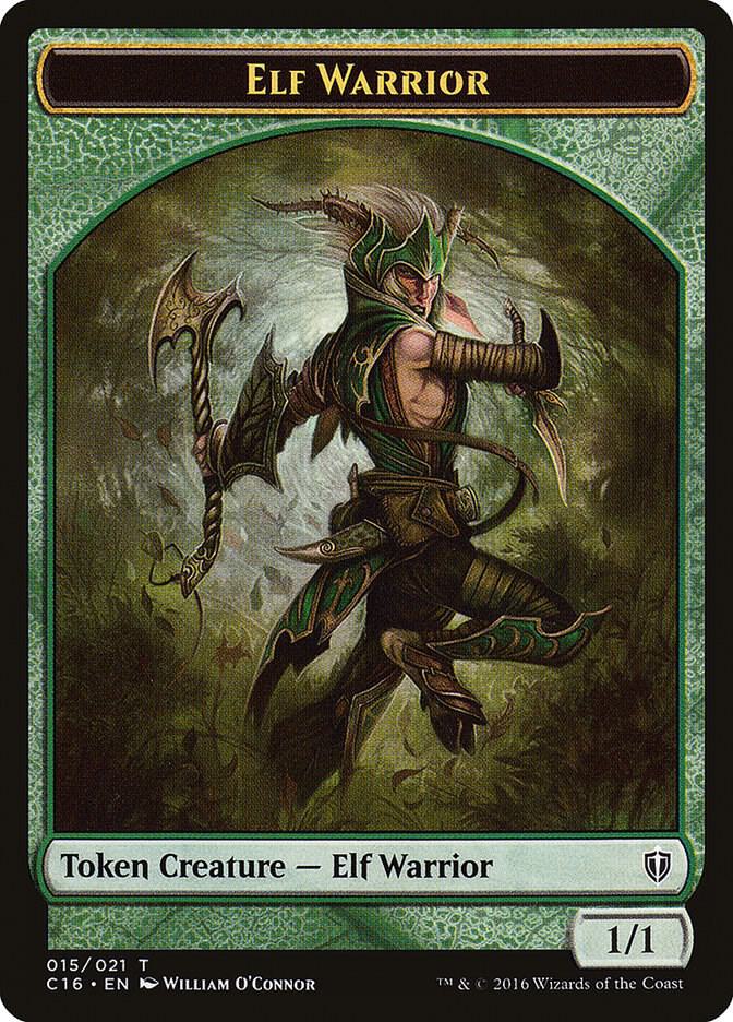 Elf Warrior // Zombie Double-Sided Token 15 // 11 card from Commander 2016